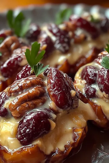 Cranberry Pecan Cream Cheese Stuffed Dates