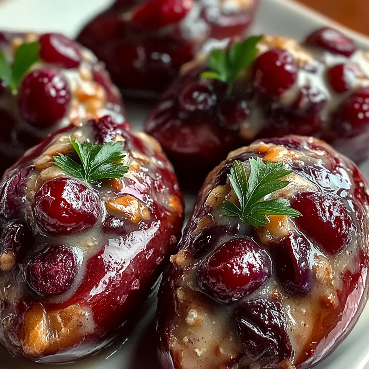 Cranberry Pecan Cream Cheese Stuffed Dates
