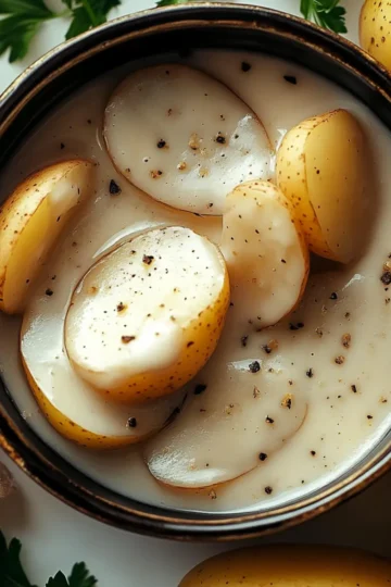 Creamy Garlic Sauce Baby Potatoes