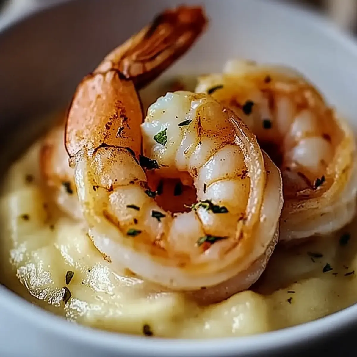 Creamy Garlic Shrimp Over Mashed Potatoes