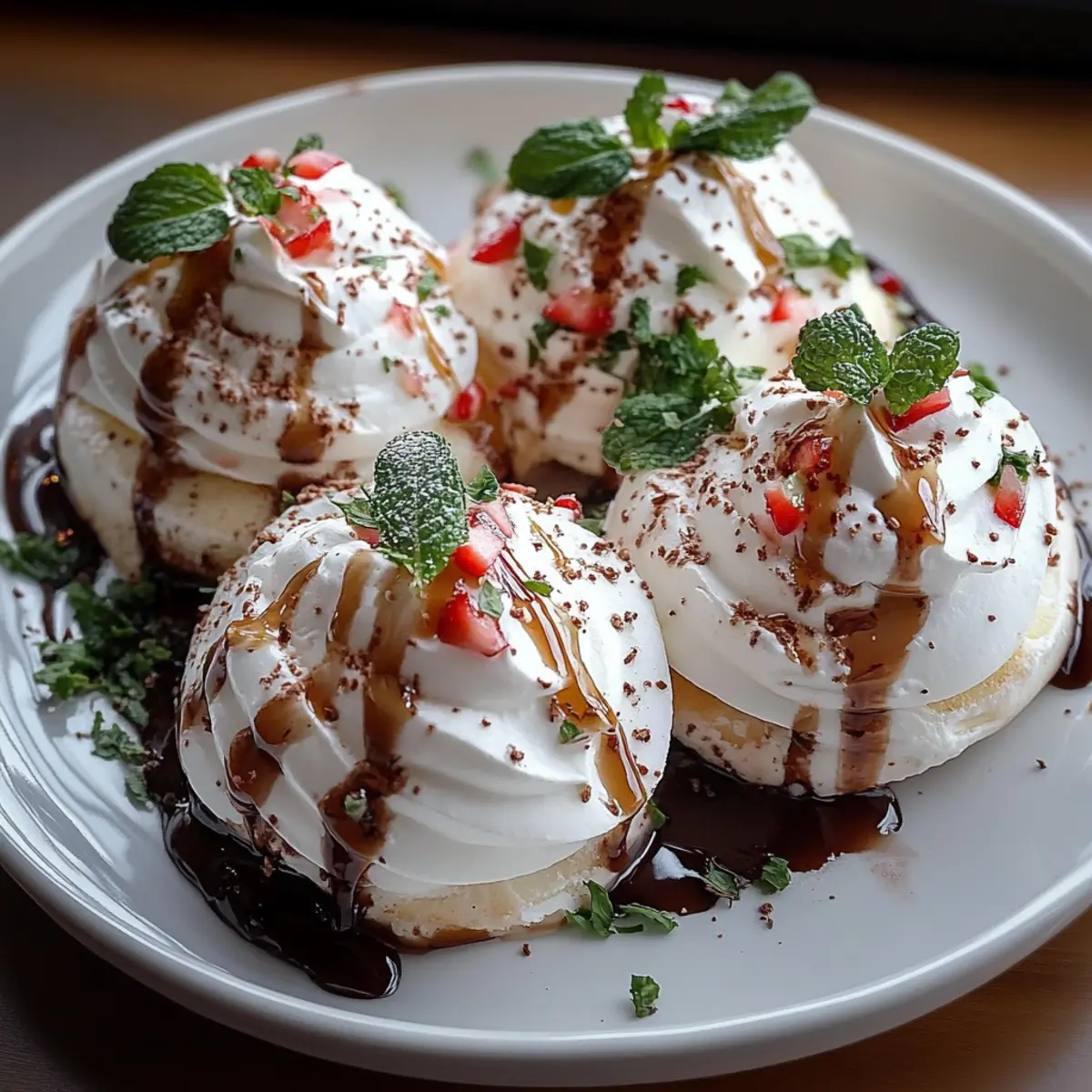 Crispy Peppermint Meringues with Chocolate Drizzle