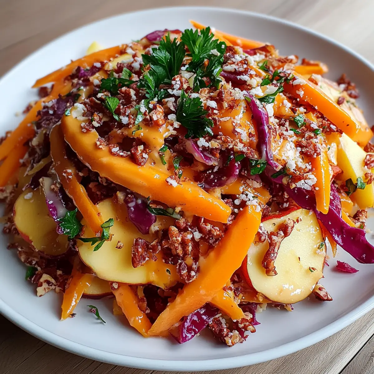 Crunchy Apple Carrot Salad with Creamy Citrus Dressing