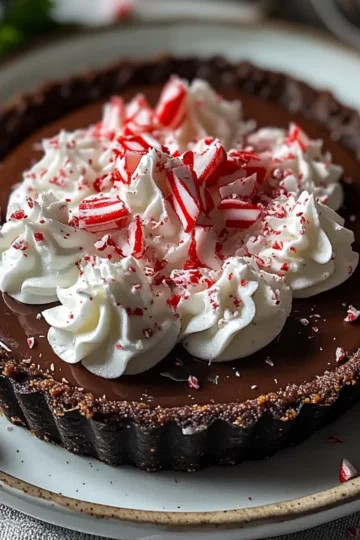 Dark Chocolate Peppermint Mousse Tart