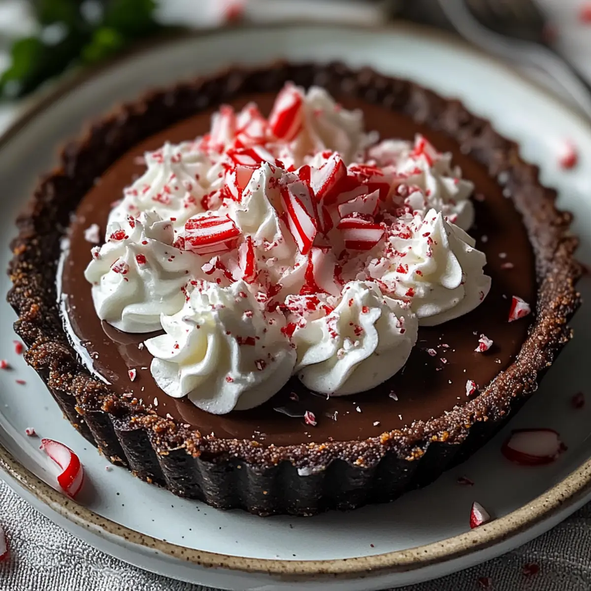 Dark Chocolate Peppermint Mousse Tart