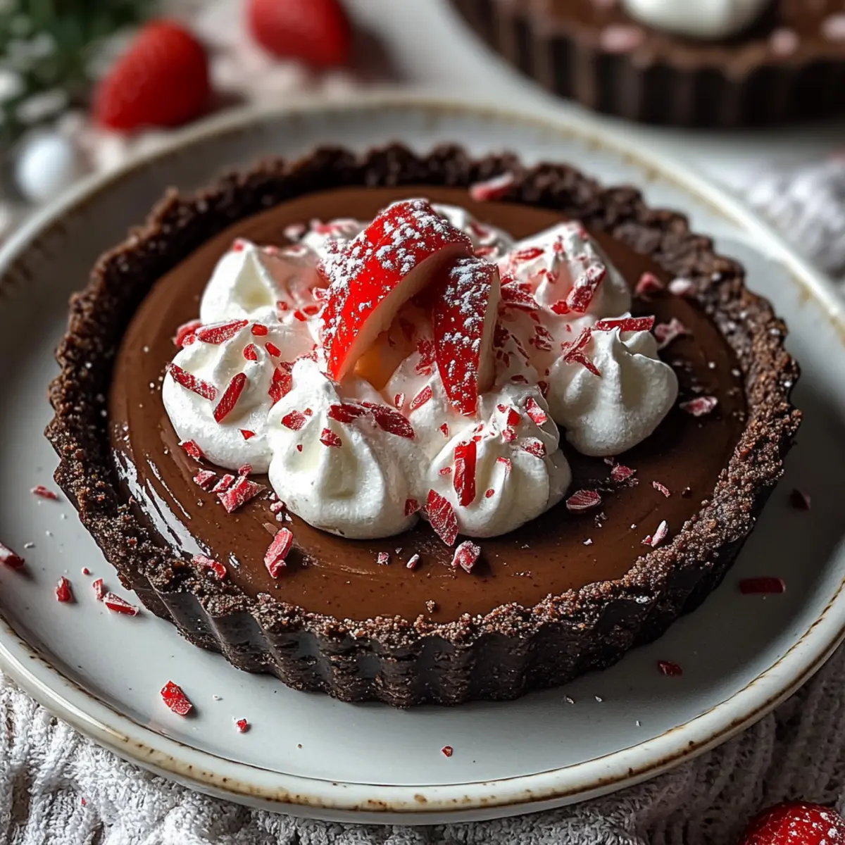 Dark Chocolate Peppermint Mousse Tart