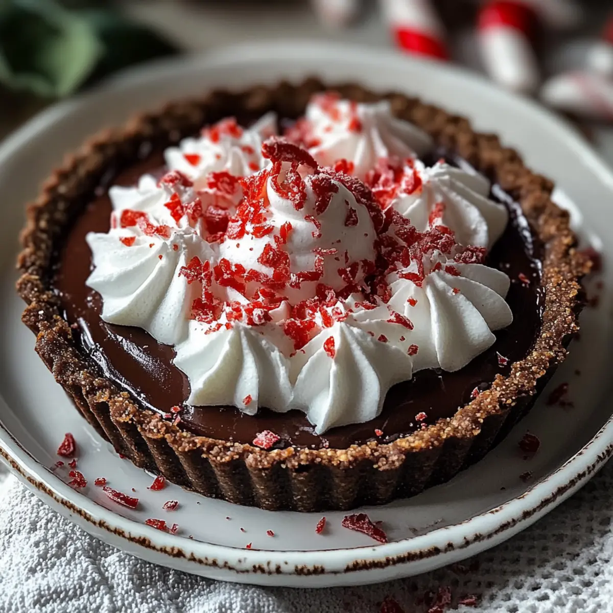 Dark Chocolate Peppermint Mousse Tart