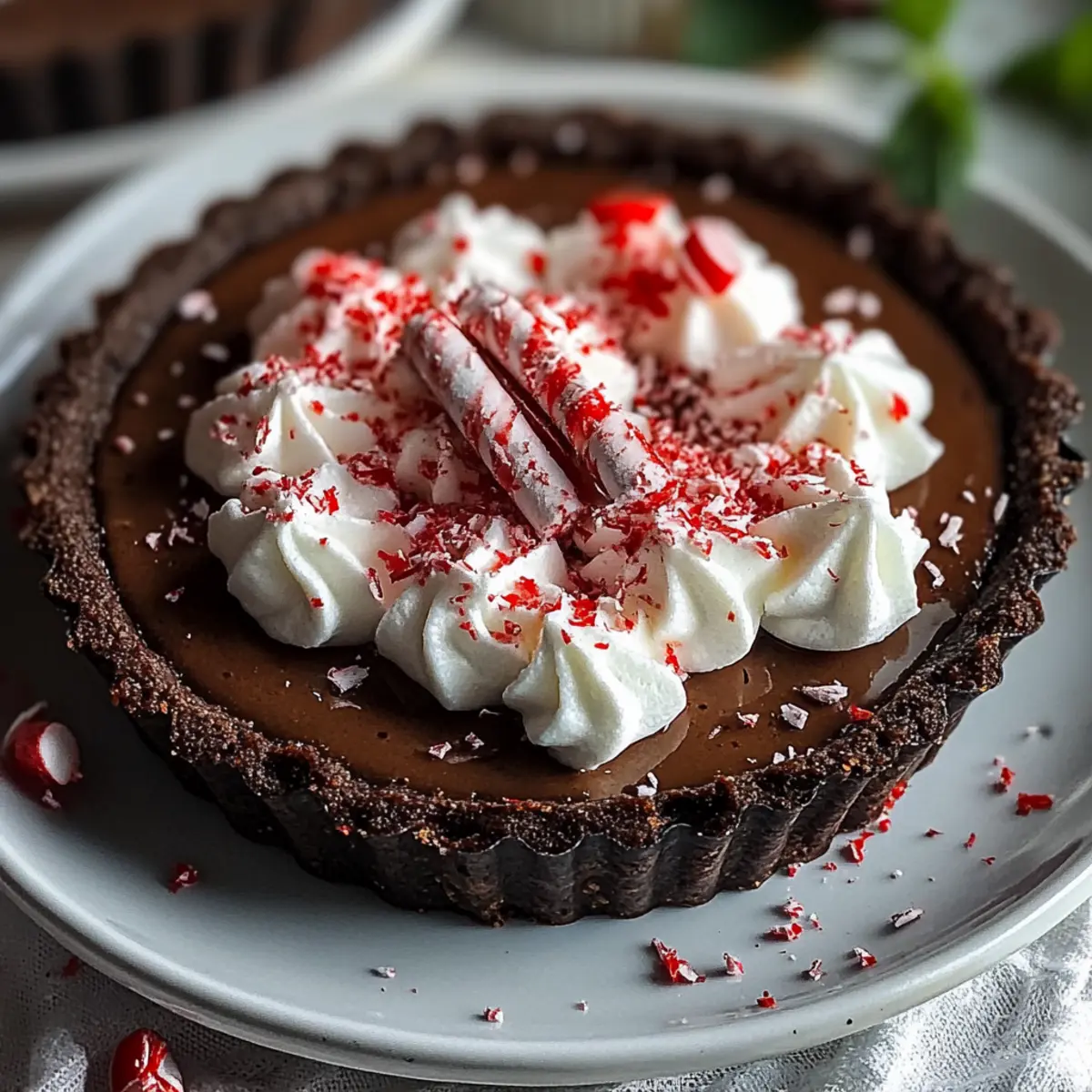 Dark Chocolate Peppermint Mousse Tart