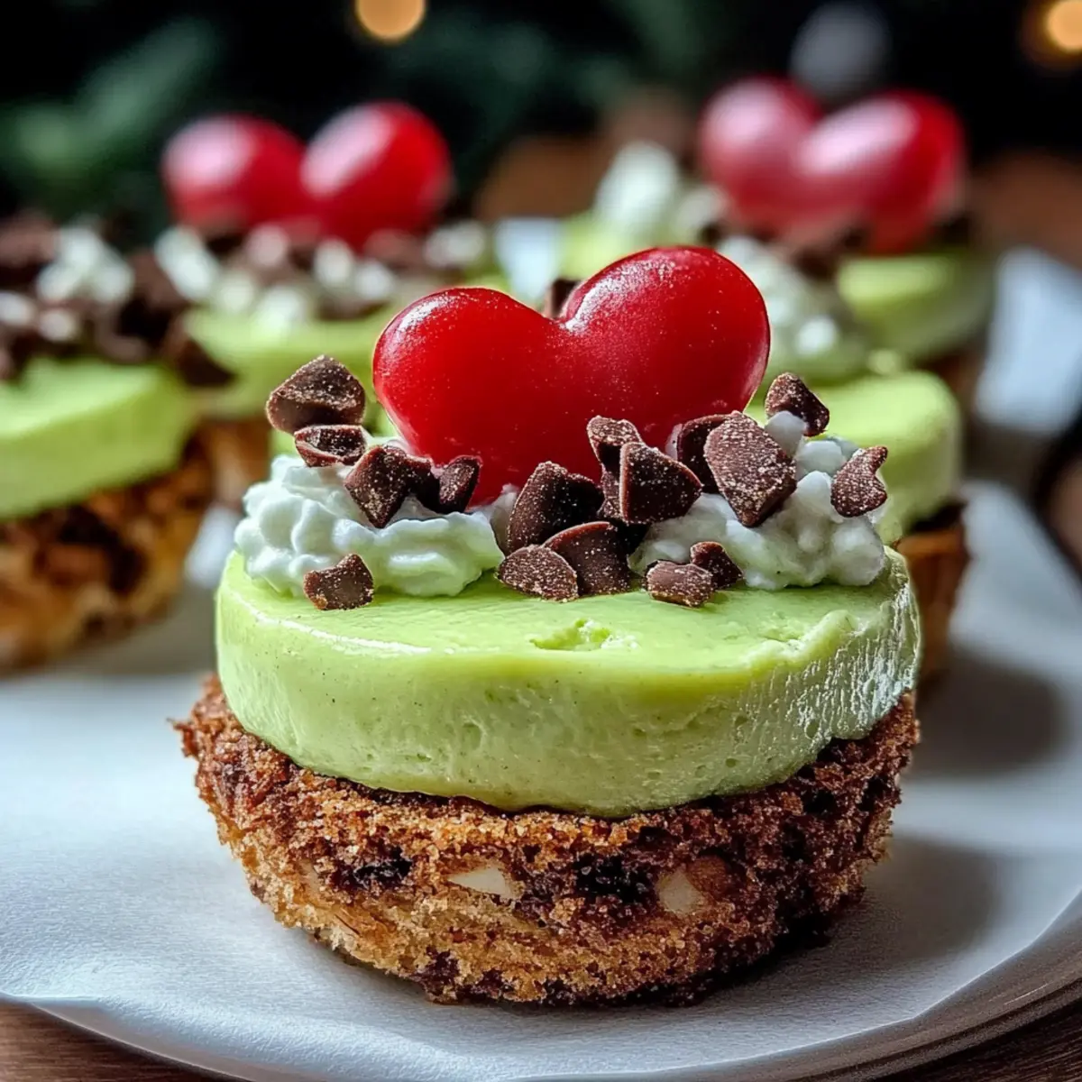 Grinch Mini Cheesecakes