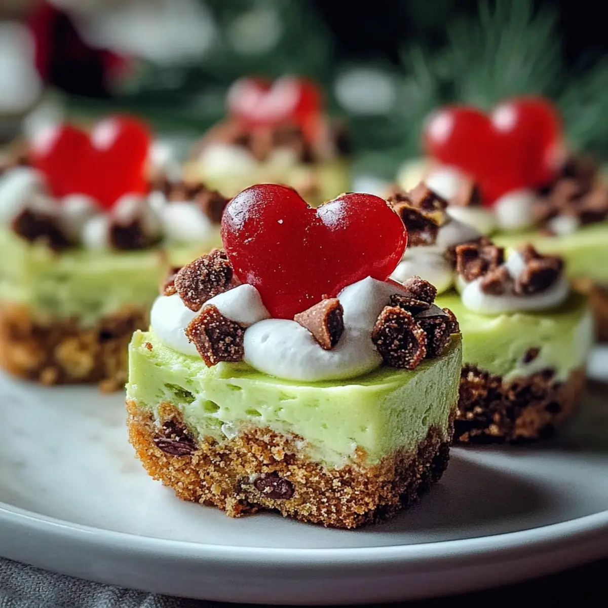 Grinch Mini Cheesecakes