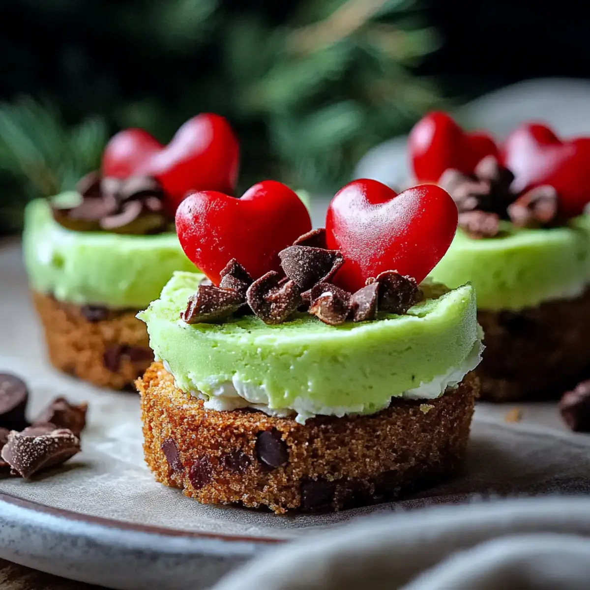 Grinch Mini Cheesecakes