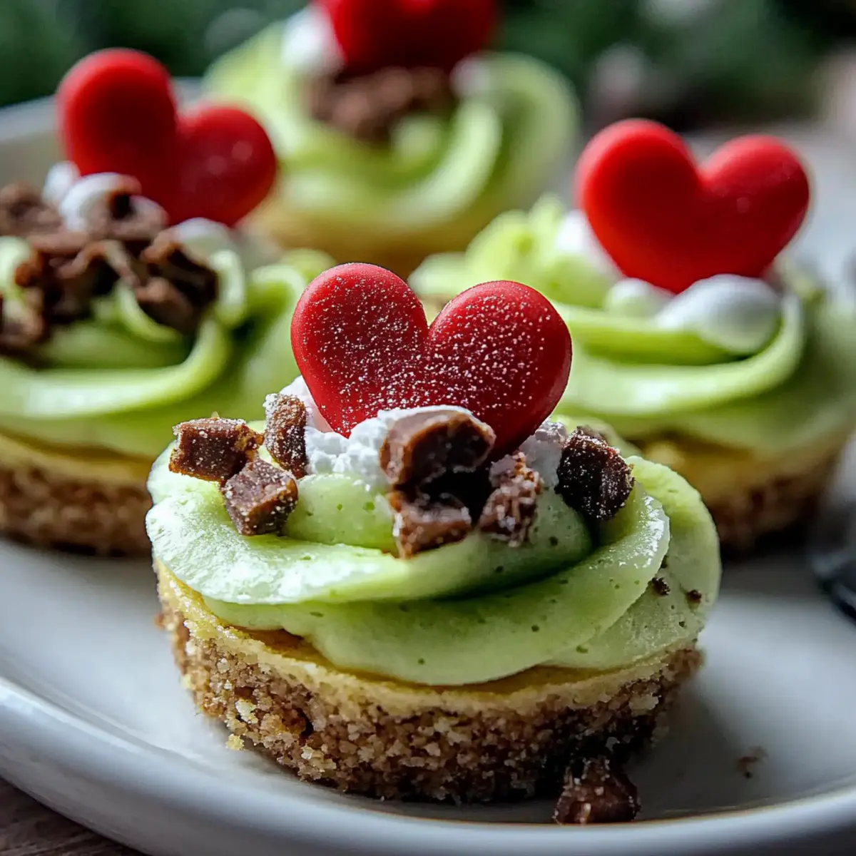 Grinch Mini Cheesecakes