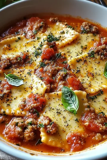 Hearty Cheesy Italian Lasagna Soup