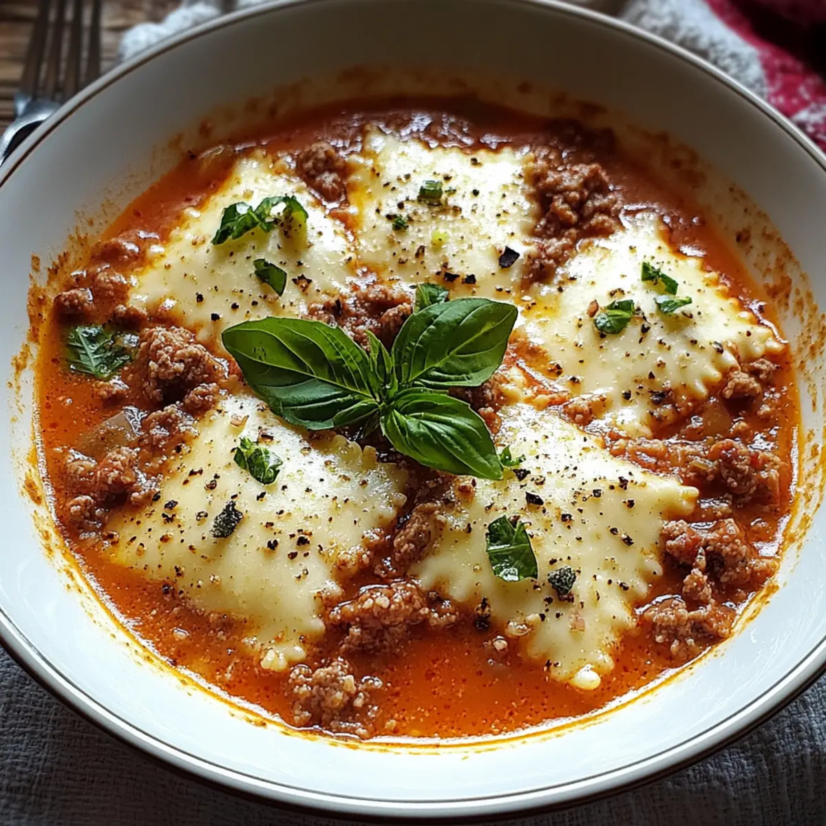 Hearty Cheesy Italian Lasagna Soup