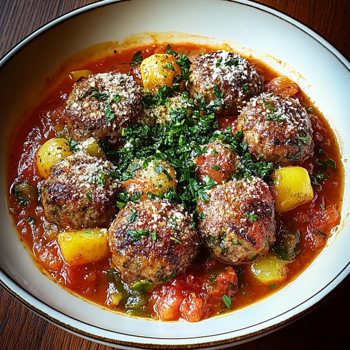 Hearty Spiced Italian Meatball Stew