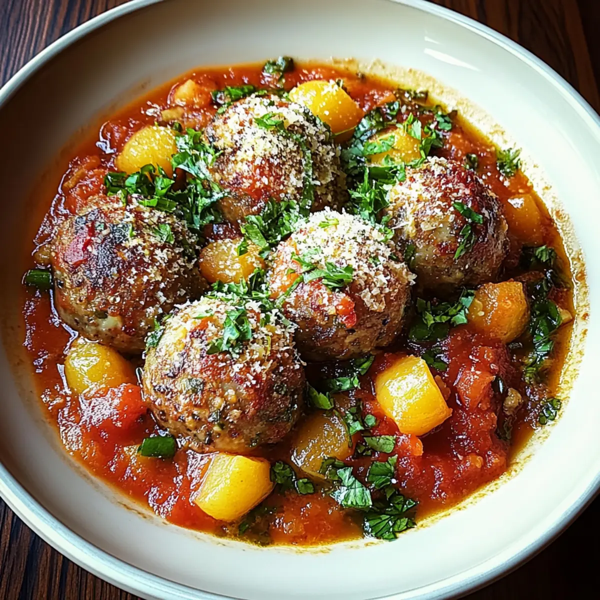 Hearty Spiced Italian Meatball Stew