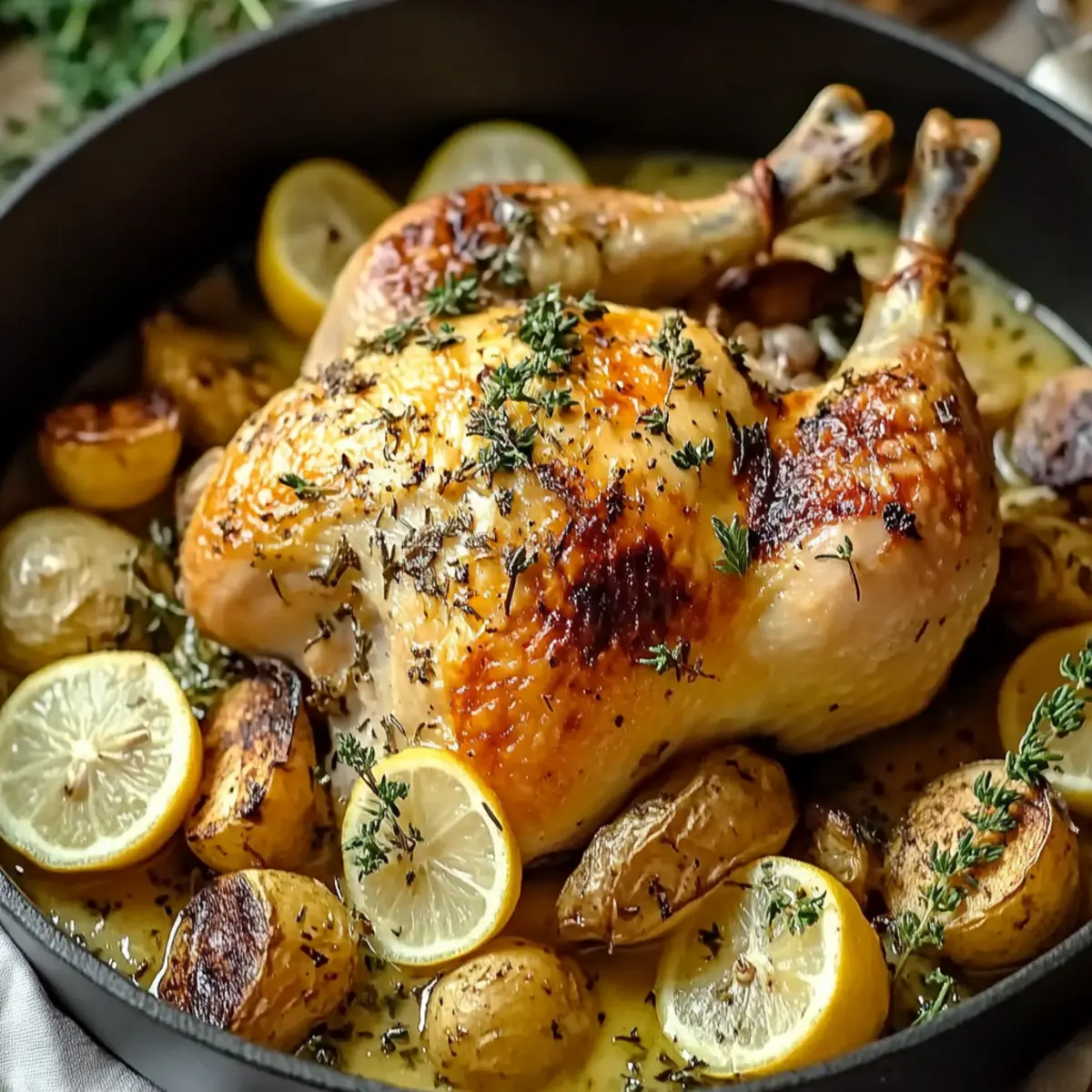 Lemon Herb Pot Roast Chicken