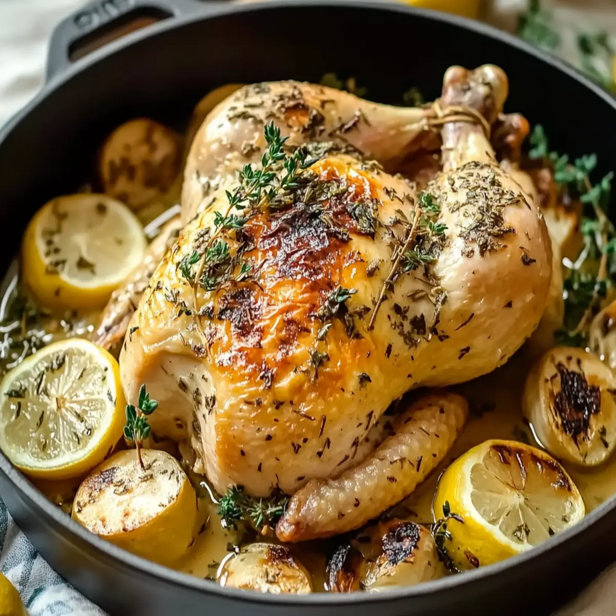 Lemon Herb Pot Roast Chicken