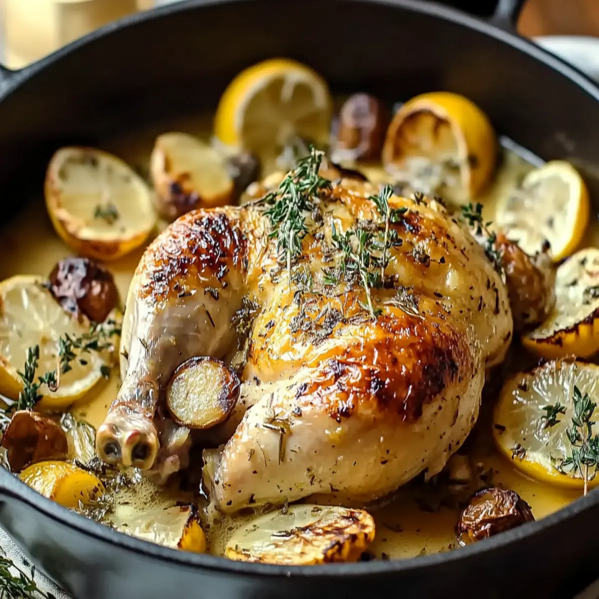 Lemon Herb Pot Roast Chicken