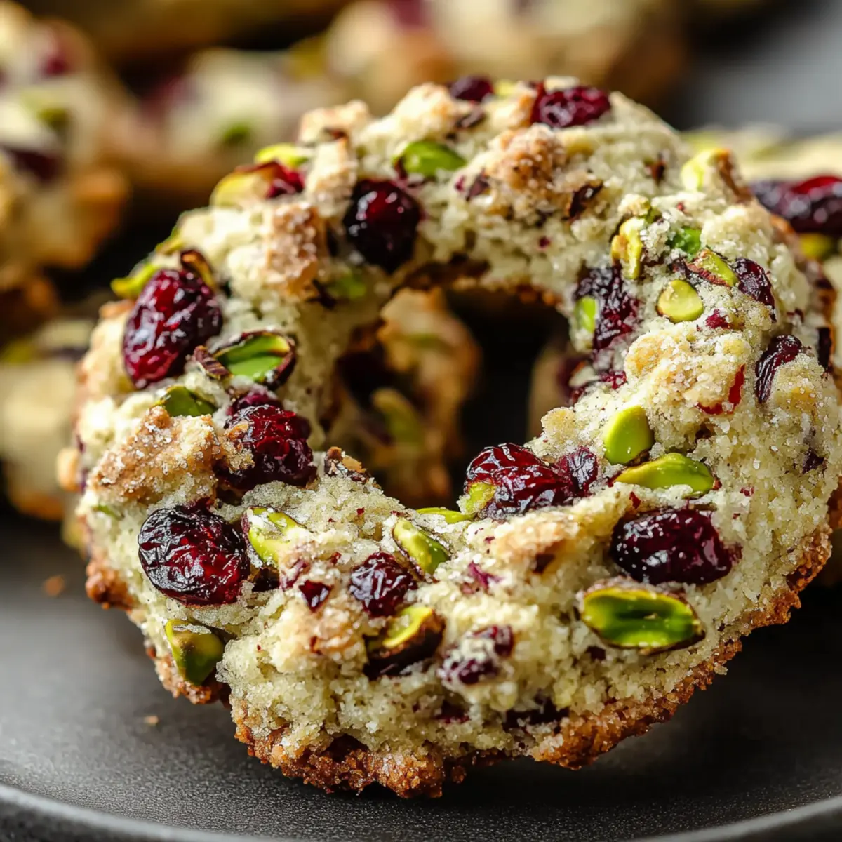 Pistachio Cranberry Wreath Cookies