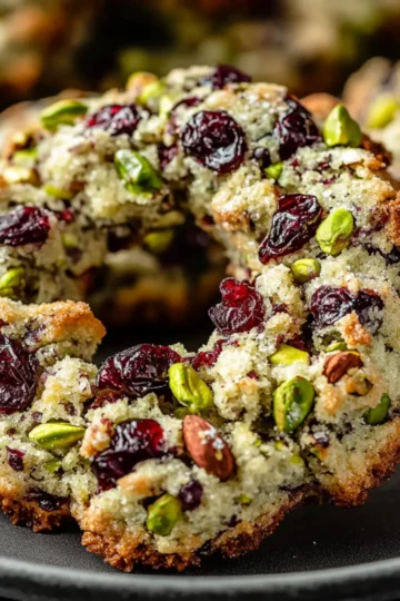 Pistachio Cranberry Wreath Cookies