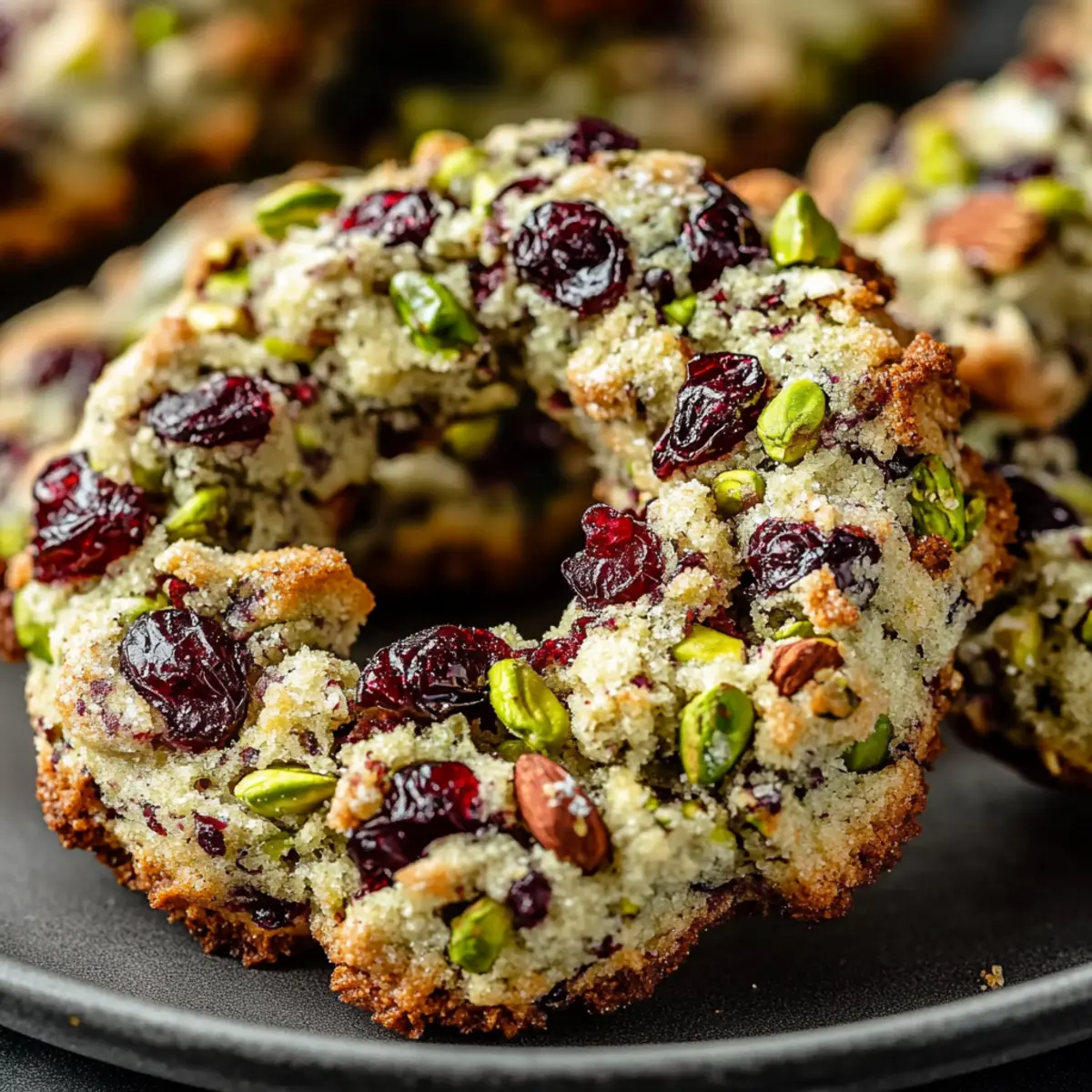 Pistachio Cranberry Wreath Cookies