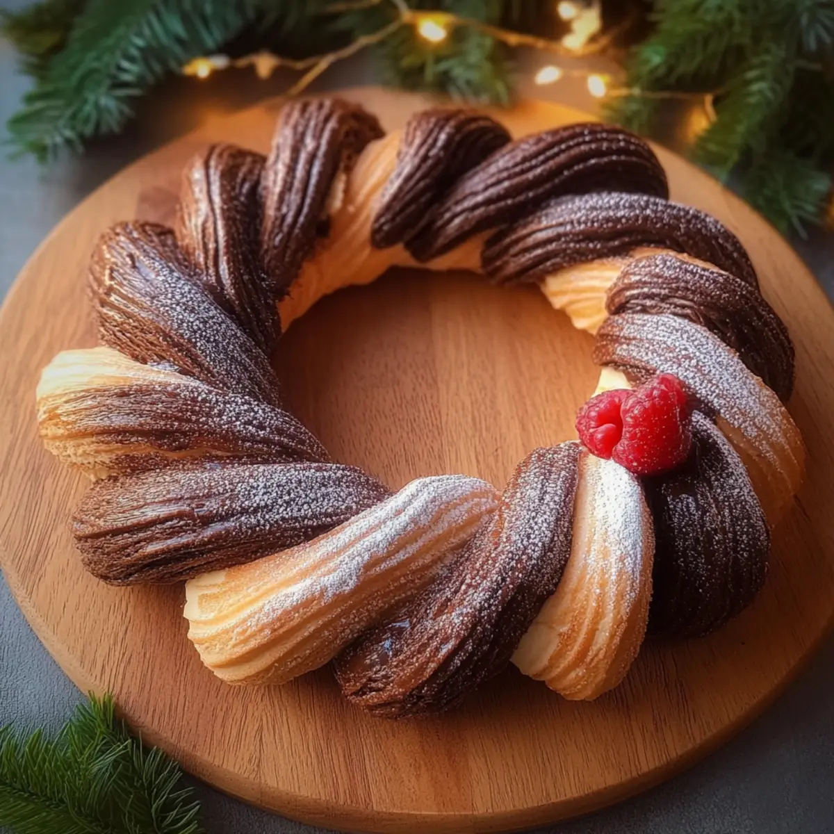 Puff Pastry Crown Filled with Chocolate