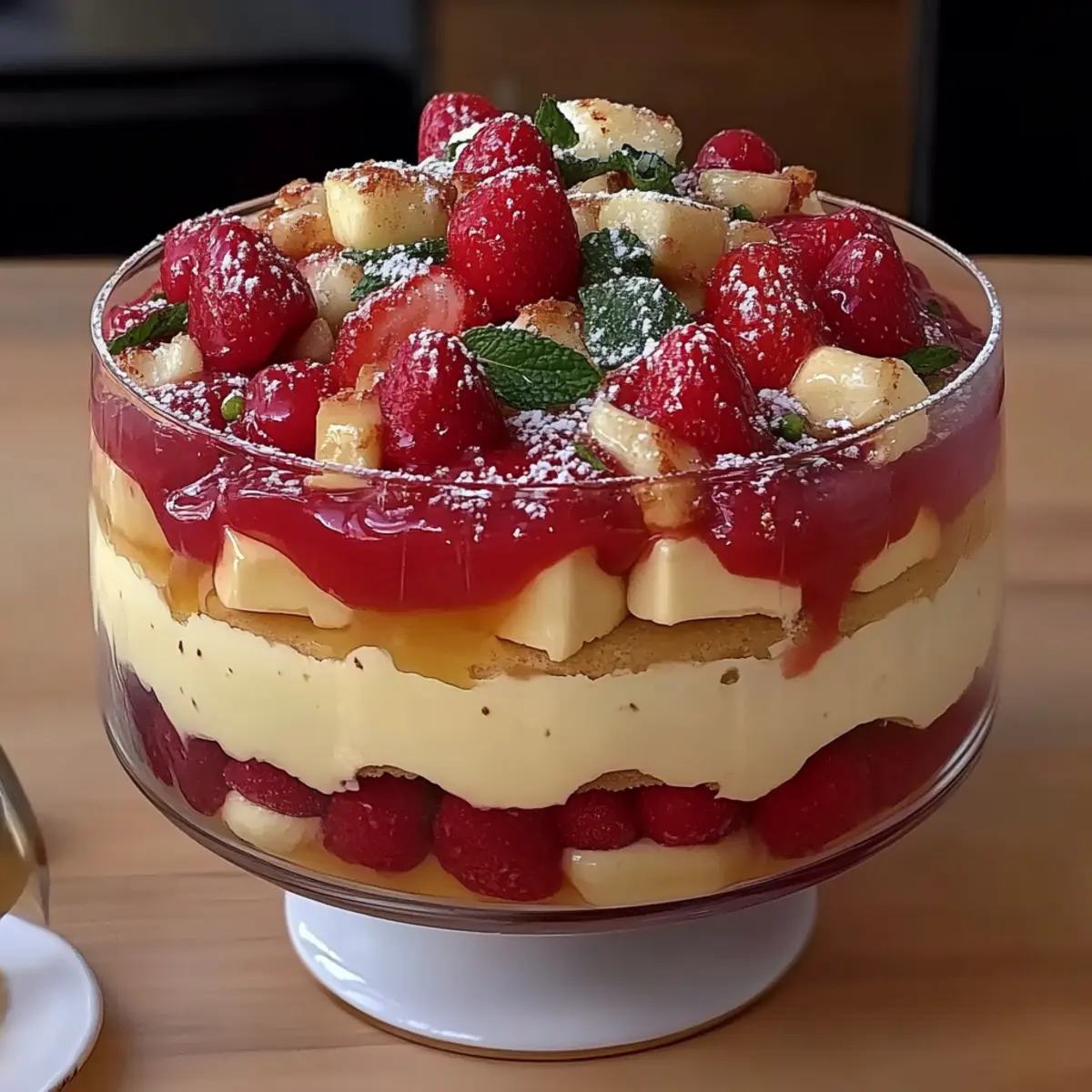 Raspberry and Almond Trifle
