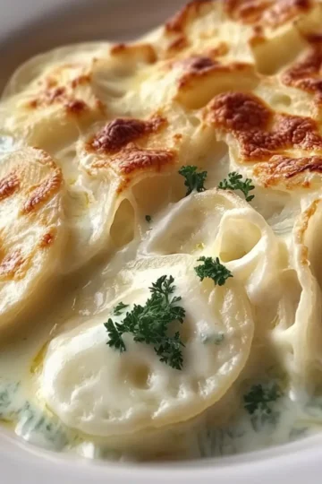 Roasted Garlic Potatoes au Gratin