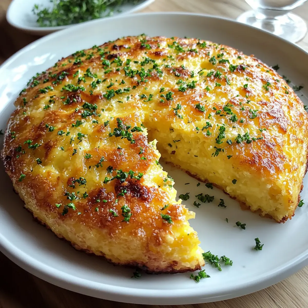 Savory Baked Corn Pudding with Cheddar and Herbs