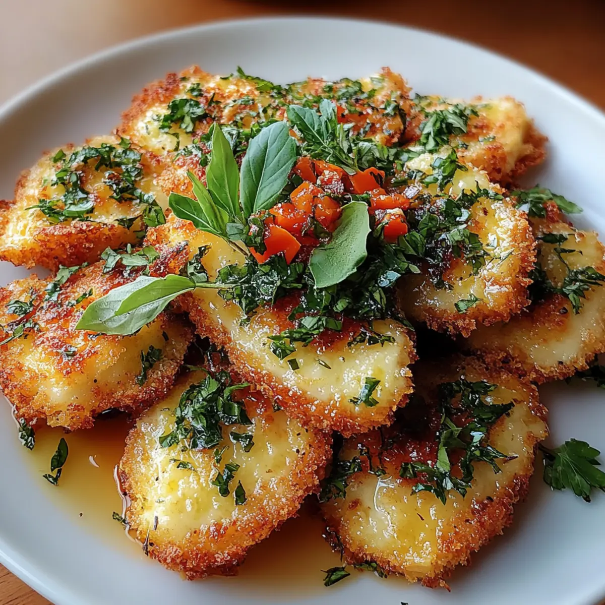 Savory Crispy Fried False with Zesty Herb Infusion