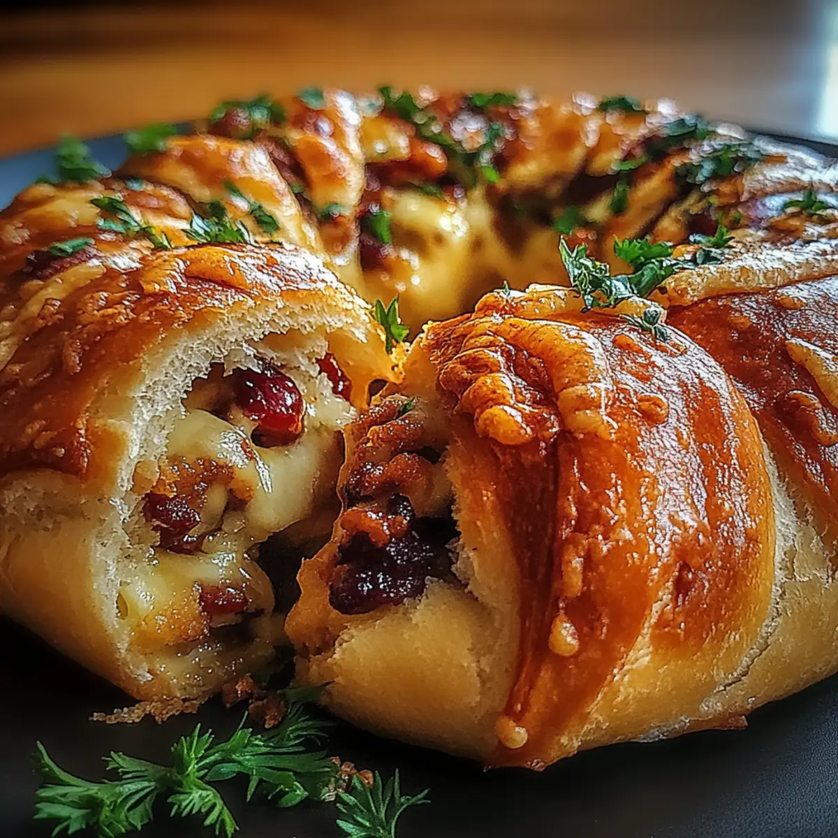 Savory Turkey and Cranberry Crescent Ring