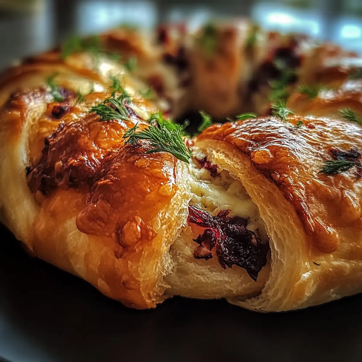 Savory Turkey and Cranberry Crescent Ring