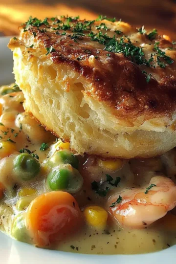 Shrimp & Lobster Cheddar Bay Biscuit Pot Pie
