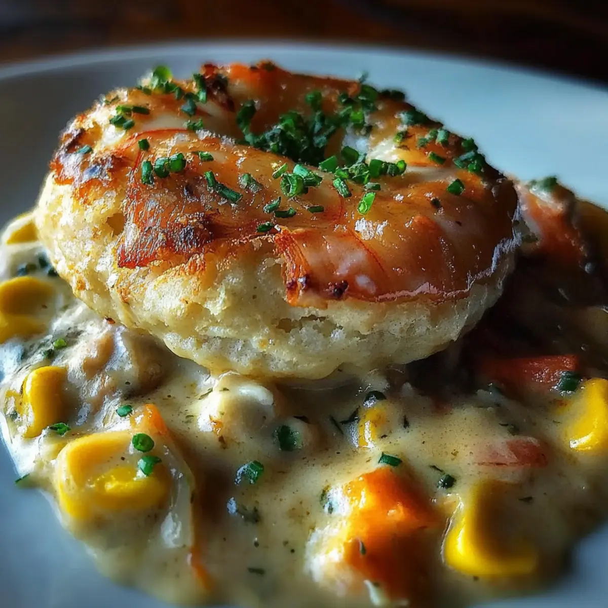 Shrimp & Lobster Cheddar Bay Biscuit Pot Pie