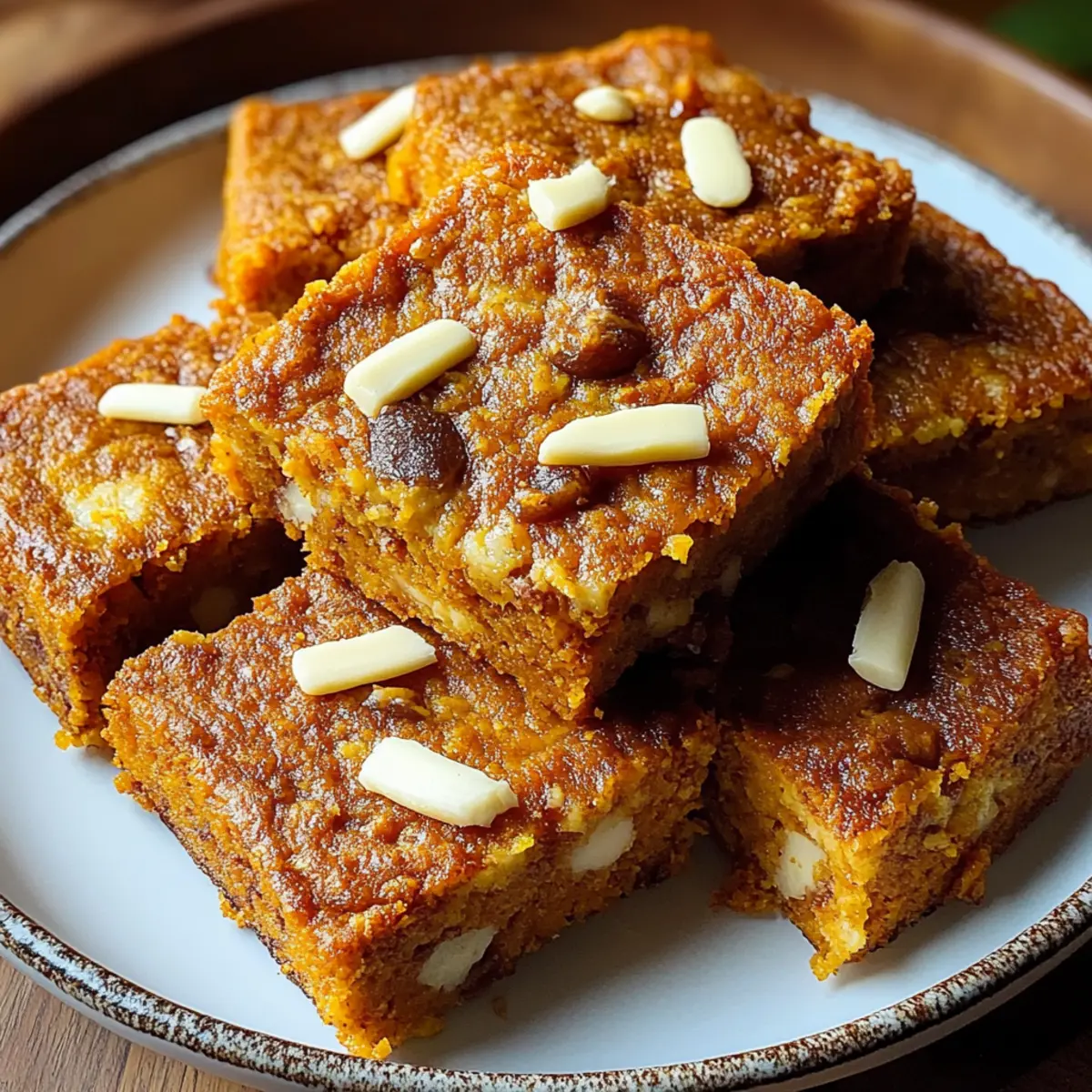 Spiced Baked Pumpkin Blondies