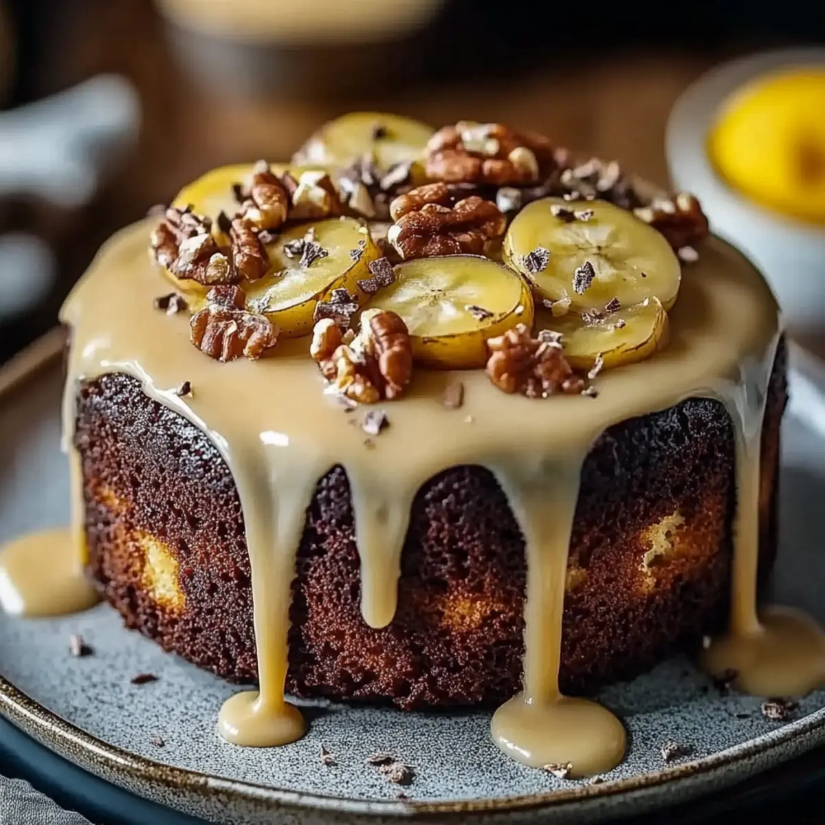 Vanilla Banana Walnut Cake
