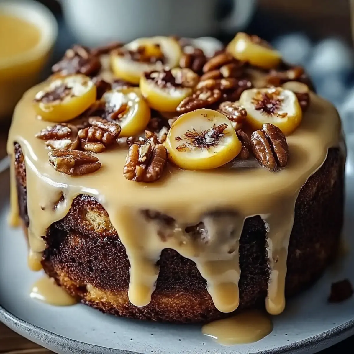 Vanilla Banana Walnut Cake