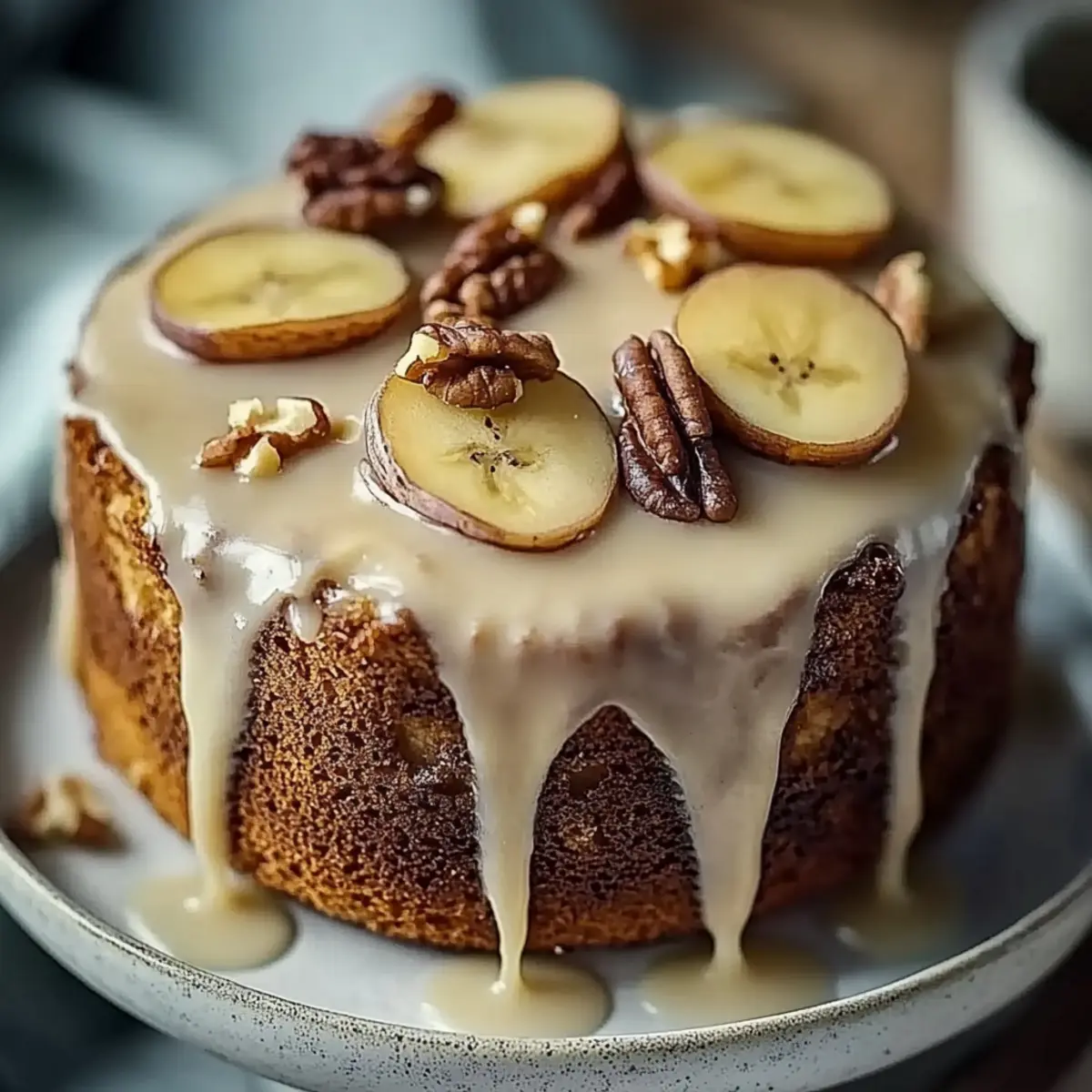 Vanilla Banana Walnut Cake
