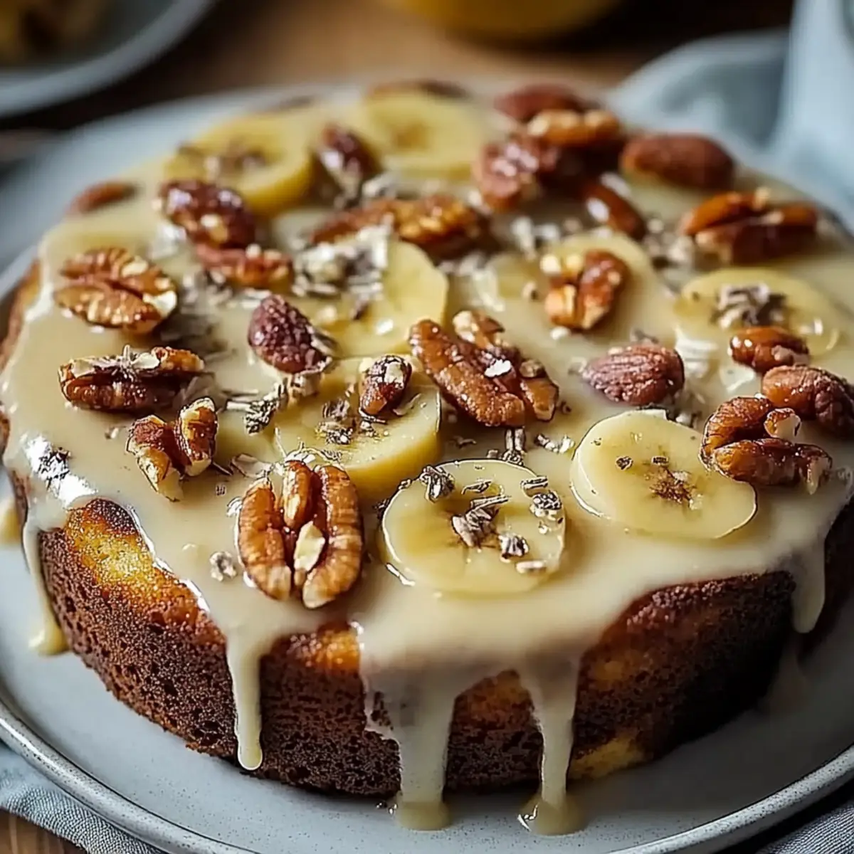 Vanilla Banana Walnut Cake