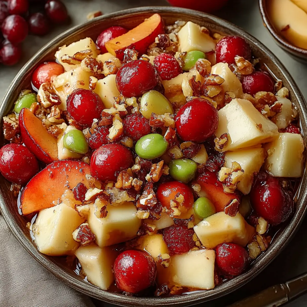 Winter Fruit Salad with Cinnamon Vanilla Dressing