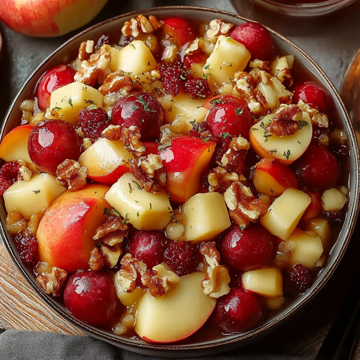 Winter Fruit Salad with Cinnamon Vanilla Dressing