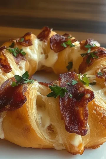 Bacon Brie Crescent Wreath