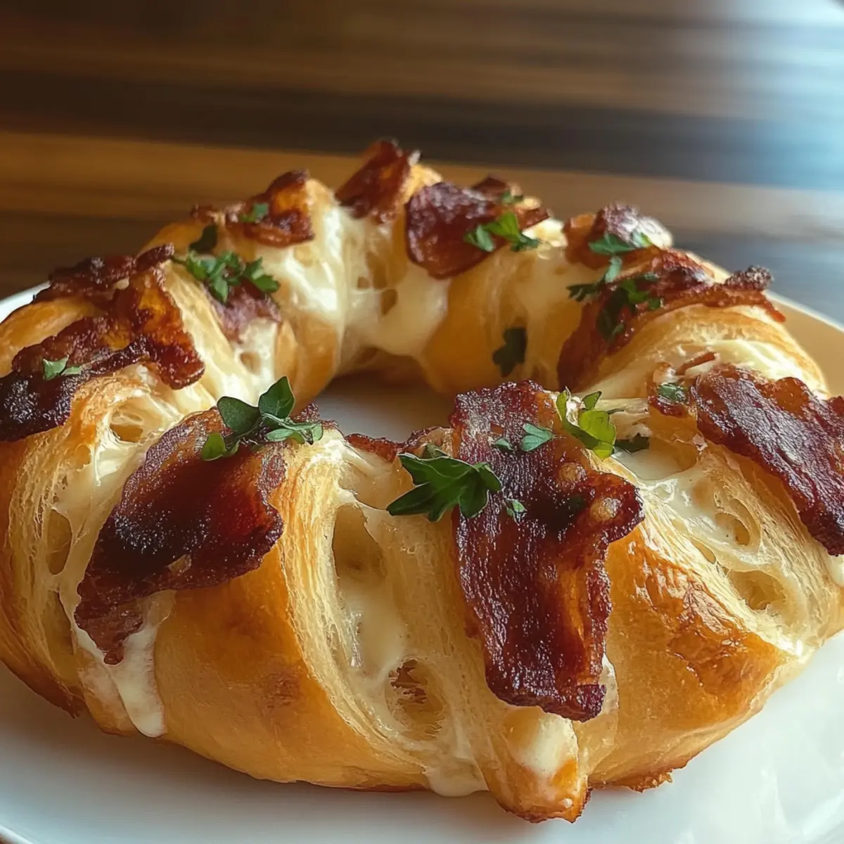 Bacon Brie Crescent Wreath