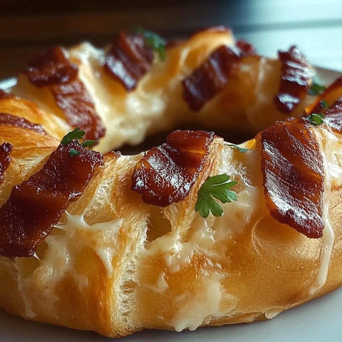 Bacon Brie Crescent Wreath