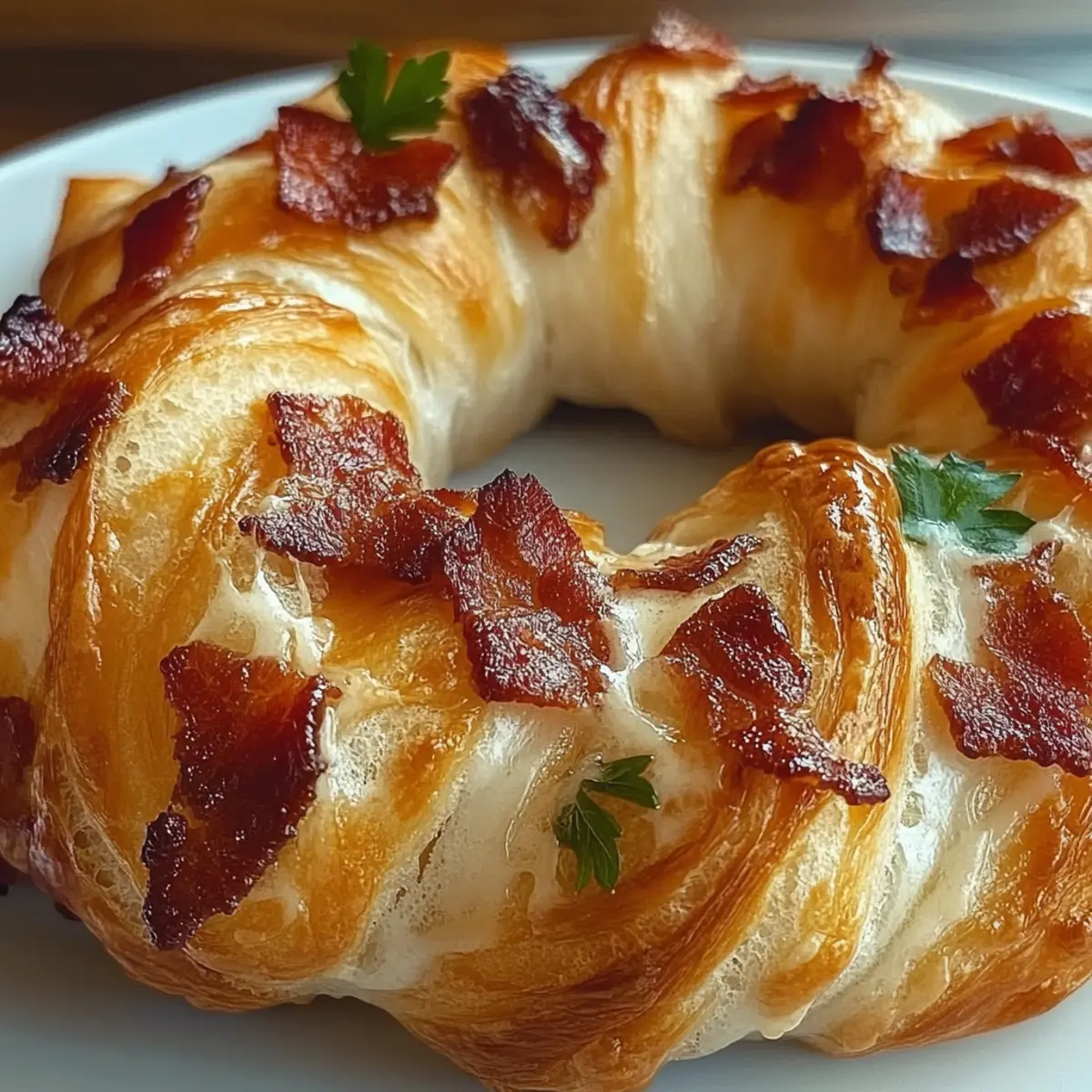 Bacon Brie Crescent Wreath
