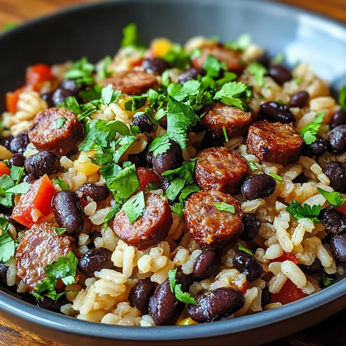 Black Beans, Sausage and Rice Skillet