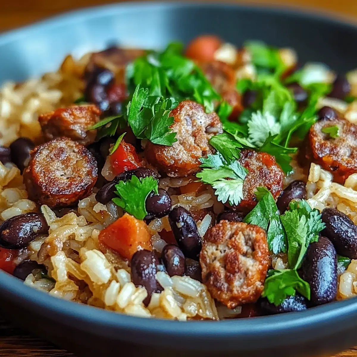 Black Beans, Sausage and Rice Skillet