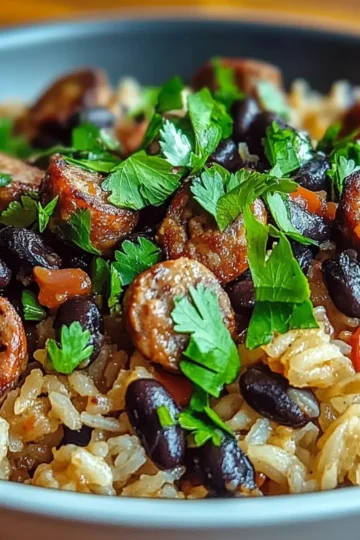 Black Beans, Sausage and Rice Skillet