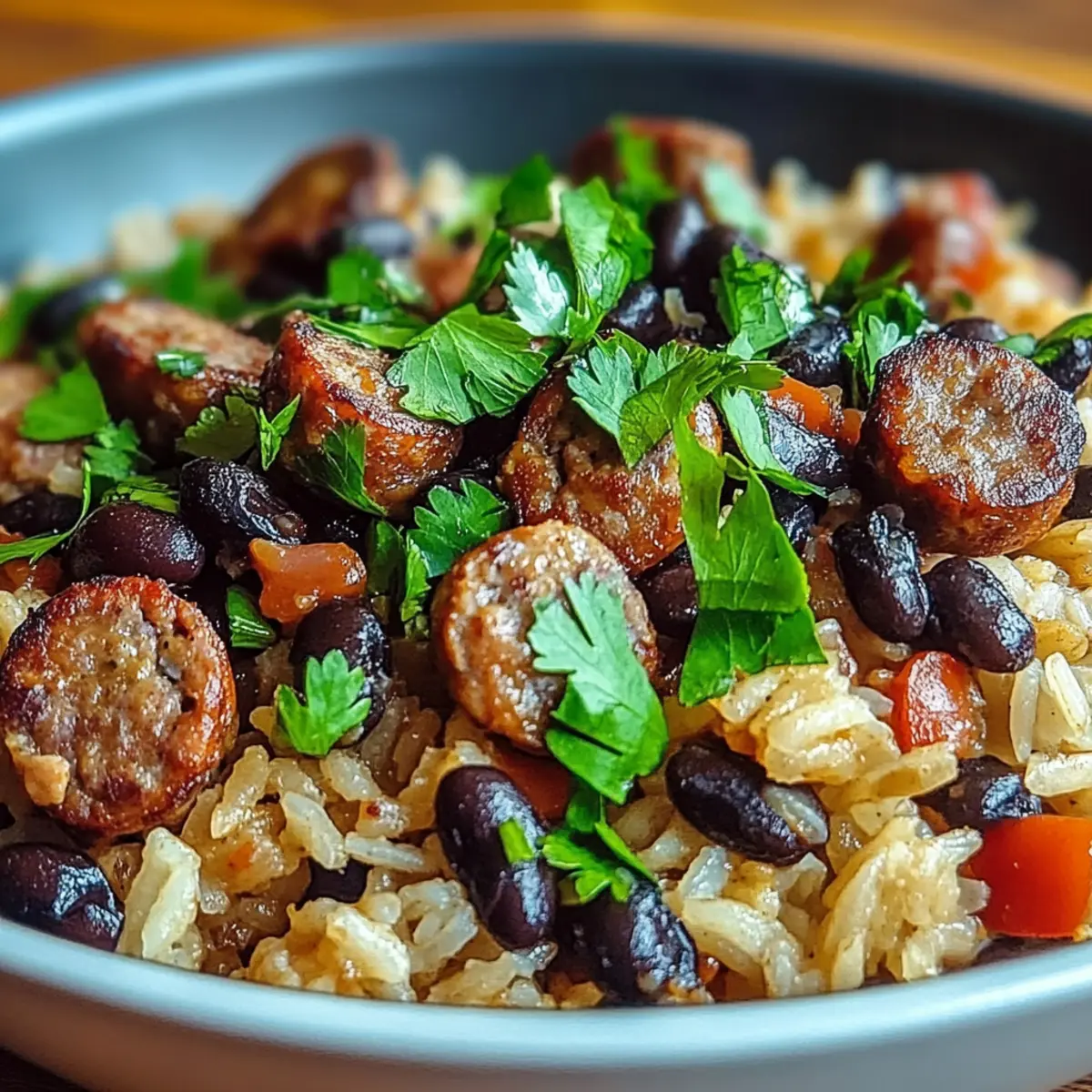 Black Beans, Sausage and Rice Skillet