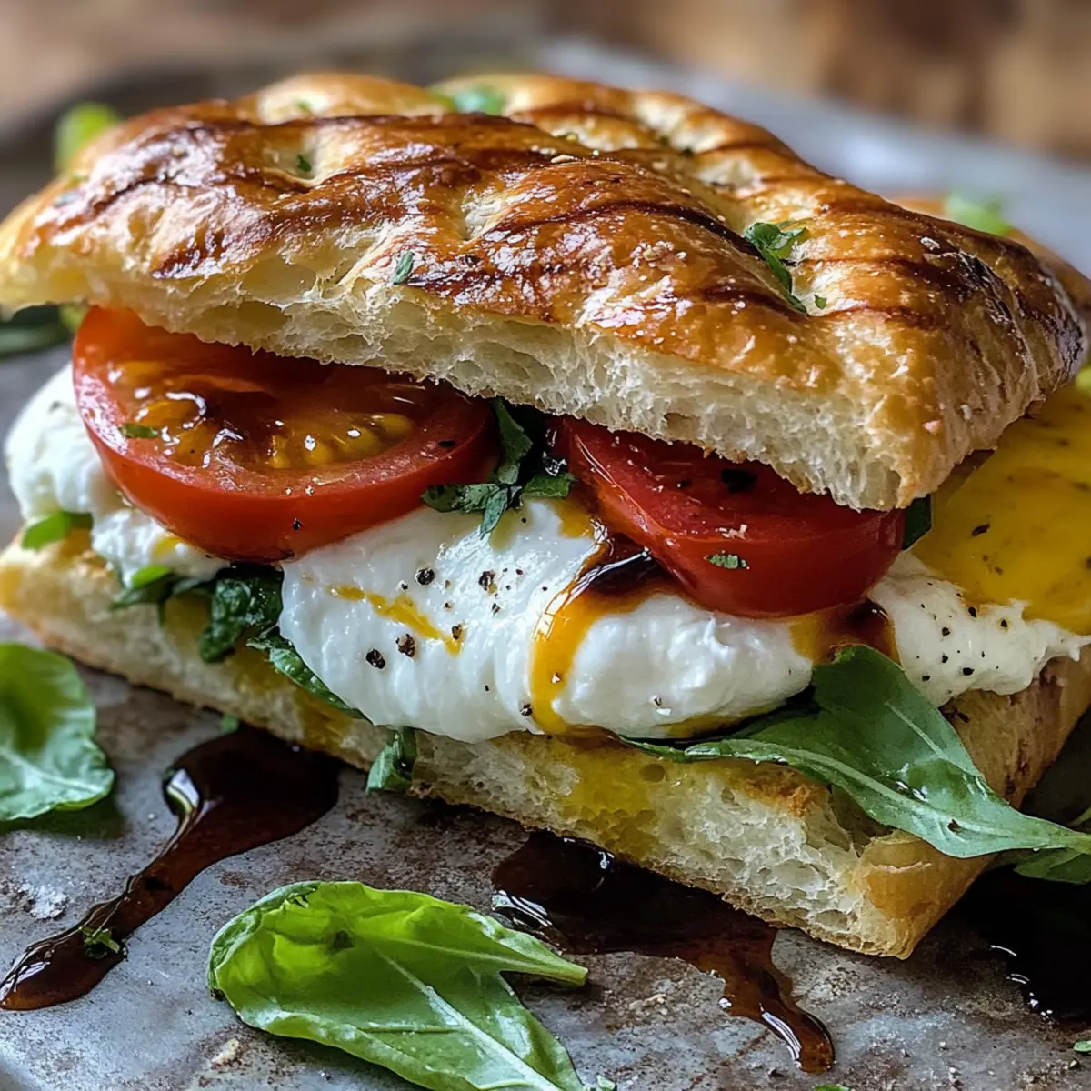 Burrata Italian Focaccia Sandwich